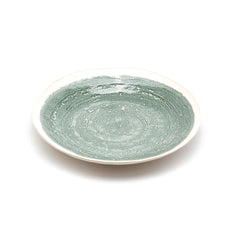 FENG Glaze - Piatto piano in ceramica gres smaltata verde oliva D22 - 015571