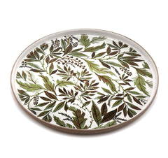 FENG - Piatto da portata in ceramica gres motivo fogliame verde D22 - 014958,70