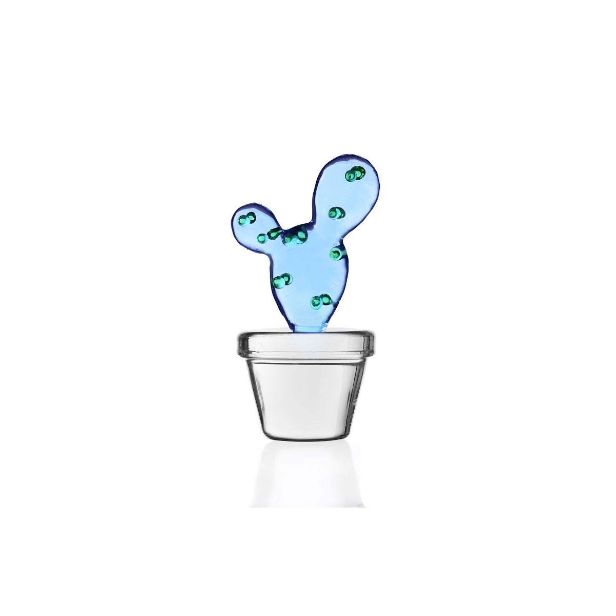 Fermacarte in vetro Borosilicato Cactus Blu Collezione Desert Plant Ichendorf Milano - 09352111