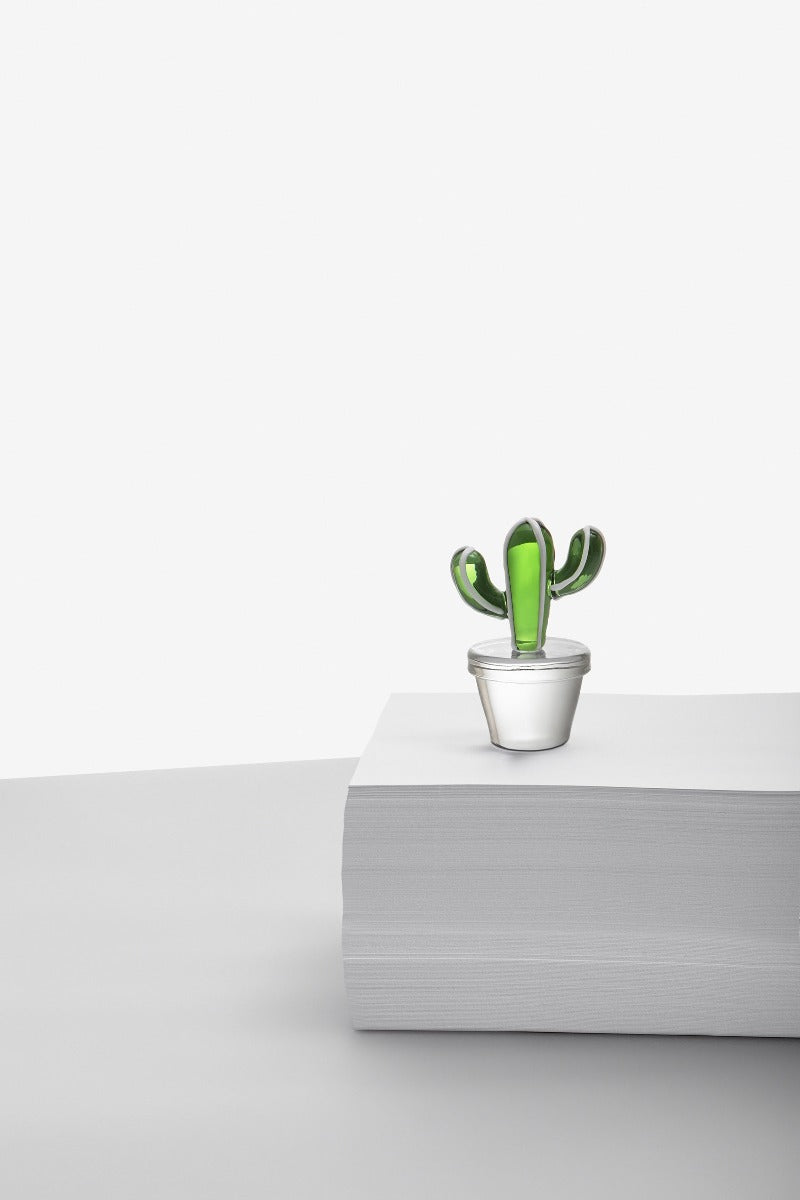 Fermacarte in vetro Borosilicato Cactus Verde Collezione Desert Plant Ichendorf Milano - 09352112