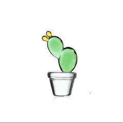 Fermacarte in vetro Borosilicato Cactus Verde con Fiore Rosa Collezione Desert Plant Ichendorf Milano - 09352091
