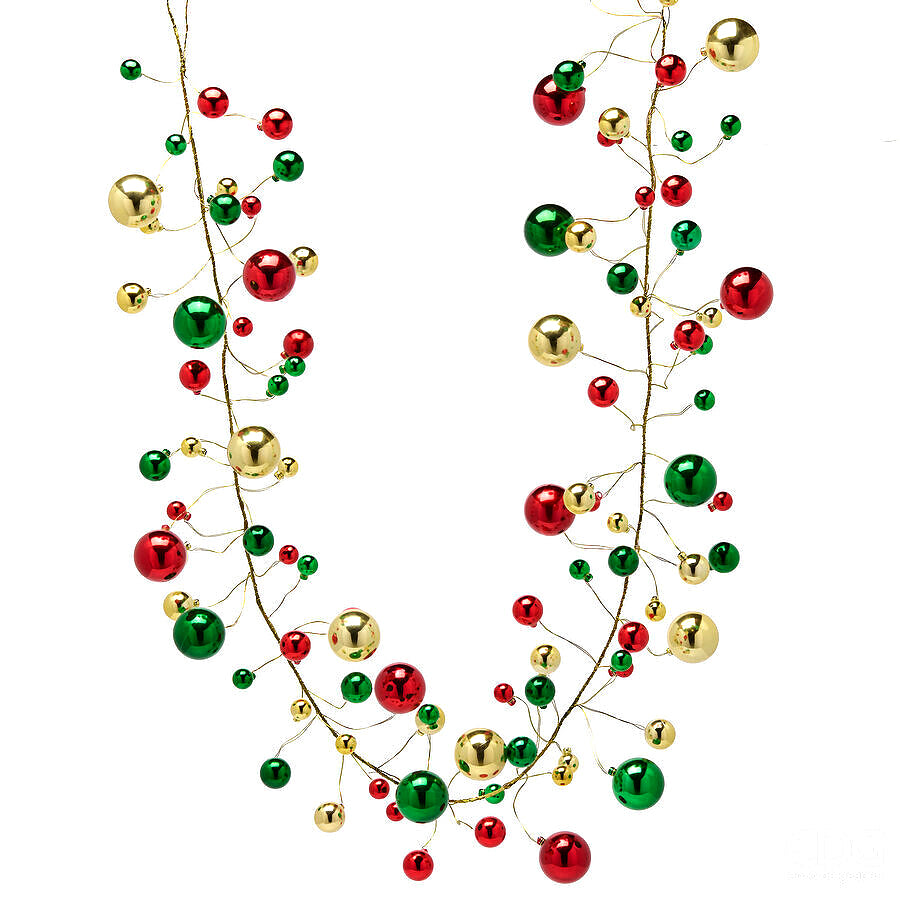 Festone Natalizio Pallemix verde rosso e oro con 100 palline L 180 cm EDG Enzo De Gasperi