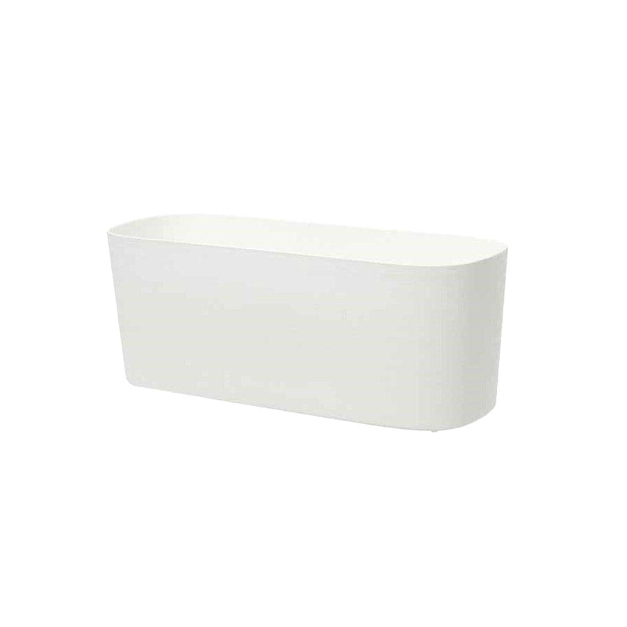 PAROS - Fioriera in plastica riciclata bianca 50X17 H19 con riserva d'acqua - TERA - paros-bianco-237