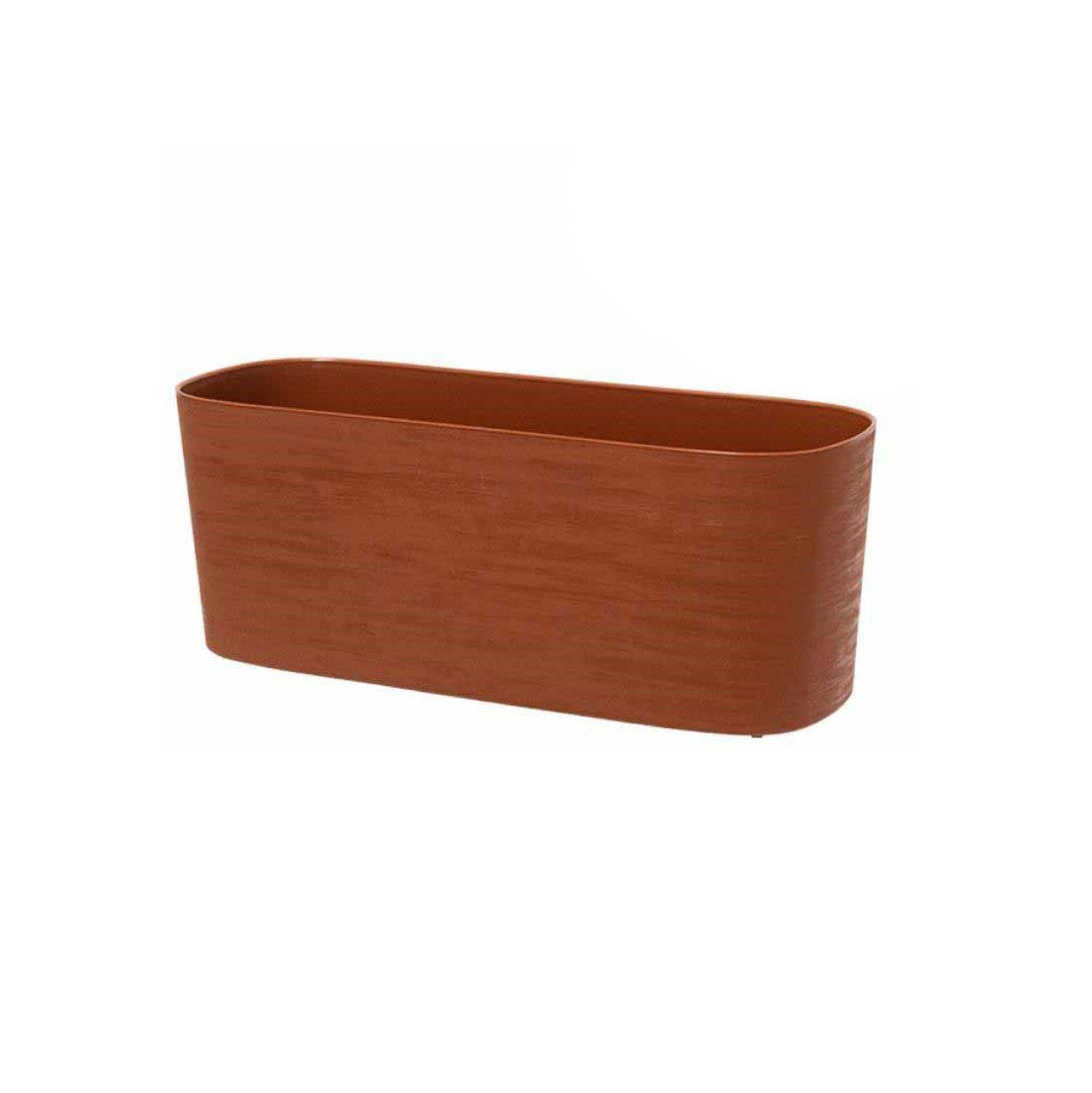 PAROS - Fioriera in plastica riciclata corten 50X17 H19 con riserva d'acqua - TERA - paros-black-238