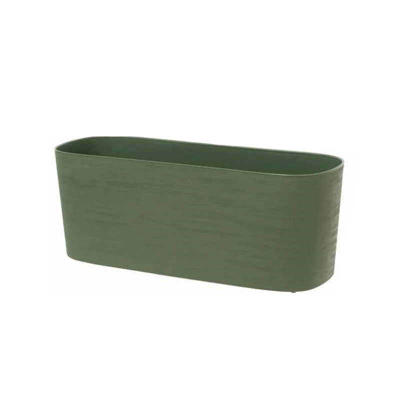 PAROS - Fioriera in plastica riciclata verde 50X17 H19 con riserva d'acqua - TERA - paros-verde-239