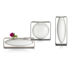 Vaso Float | vaso di design in porcellana su struttura in acciaio - 123168