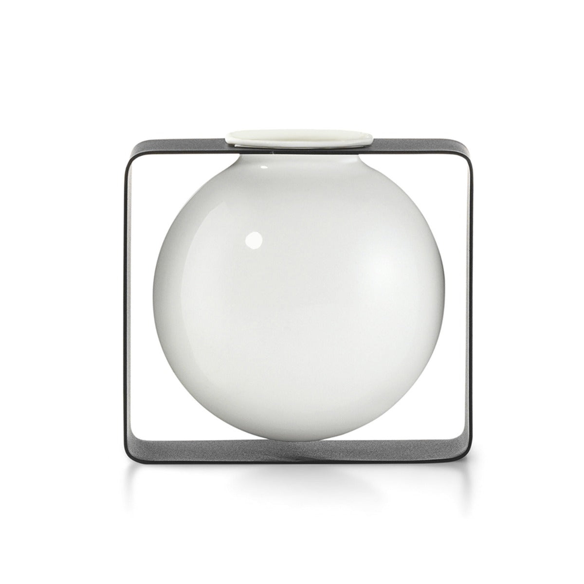 Vaso Float Tondo | vaso di design in porcellana su struttura in acciaio - 123169