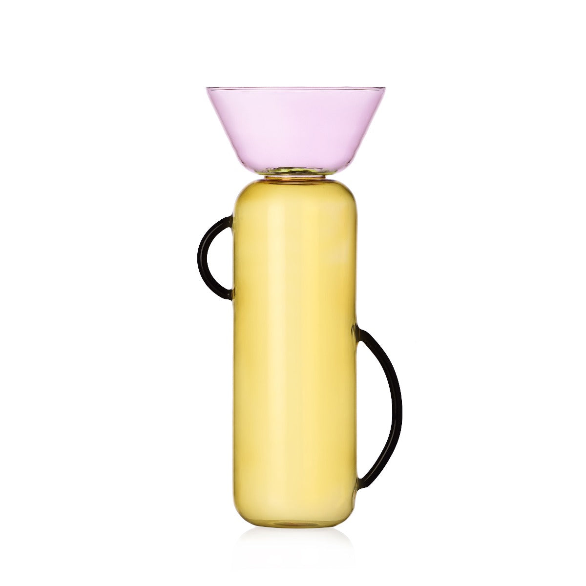 GELEE Grande con Manici | Vaso in Vetro Borisilicato colore Giallo e Rosa Ichendorf - 09313200