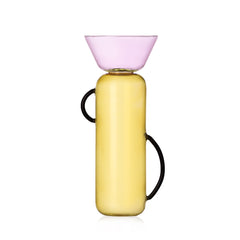 GELEE Grande con Manici | Vaso in Vetro Borisilicato colore Giallo e Rosa Ichendorf - 09313200