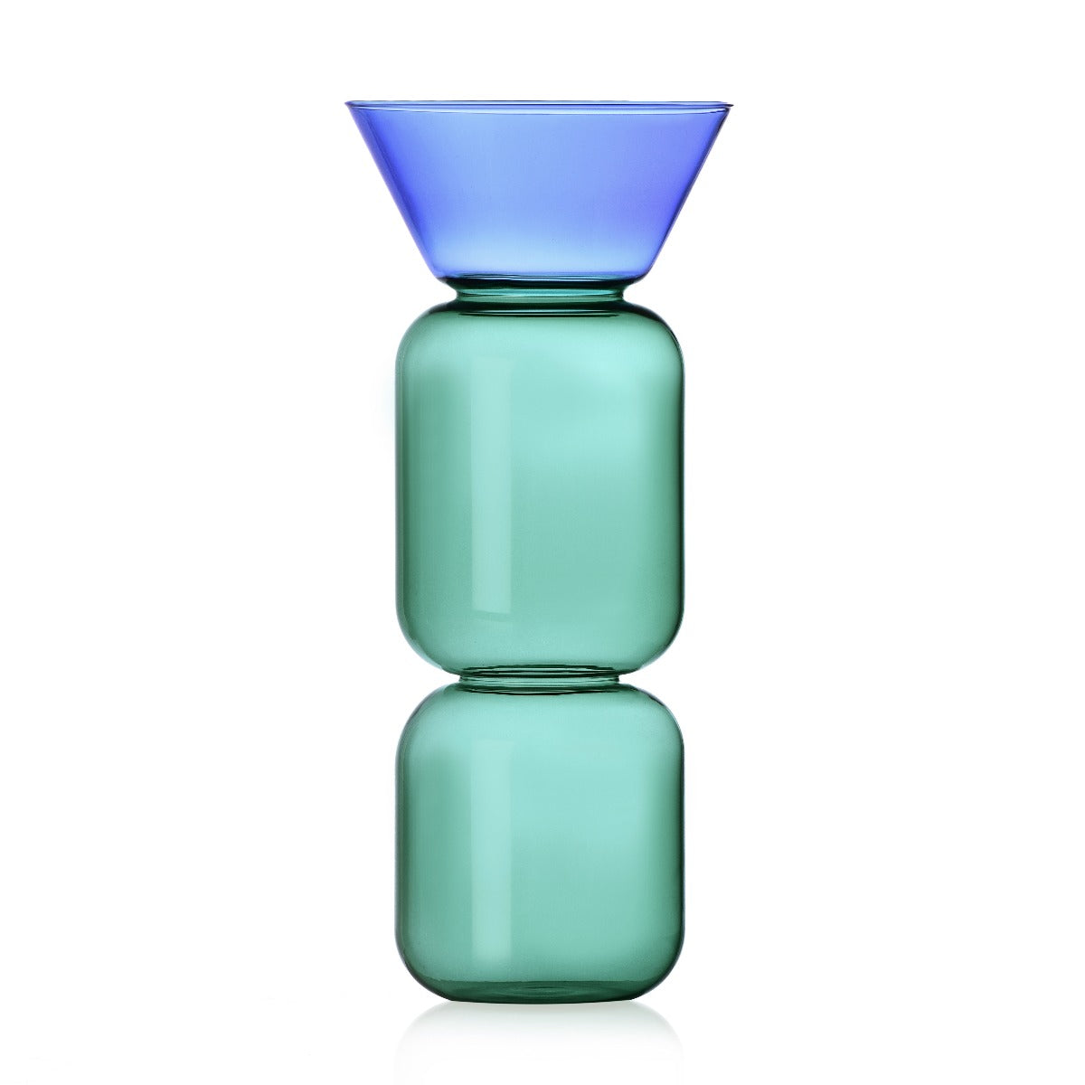 GELEE Grande | Vaso in Vetro Borisilicato colore Verde Petrolio e Azzurro Ichendorf - 09313206