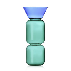 GELEE Grande | Vaso in Vetro Borisilicato colore Verde Petrolio e Azzurro Ichendorf - 09313206