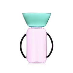 GELEE Medio con Manici | Vaso in Vetro Borisilicato colore Rosa Verde Petrolio Ichendorf - 09313209