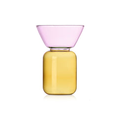 GELEE Piccolo | Vaso in Vetro Borisilicato colore Giallo e Rosa Ichendorf - 09313201