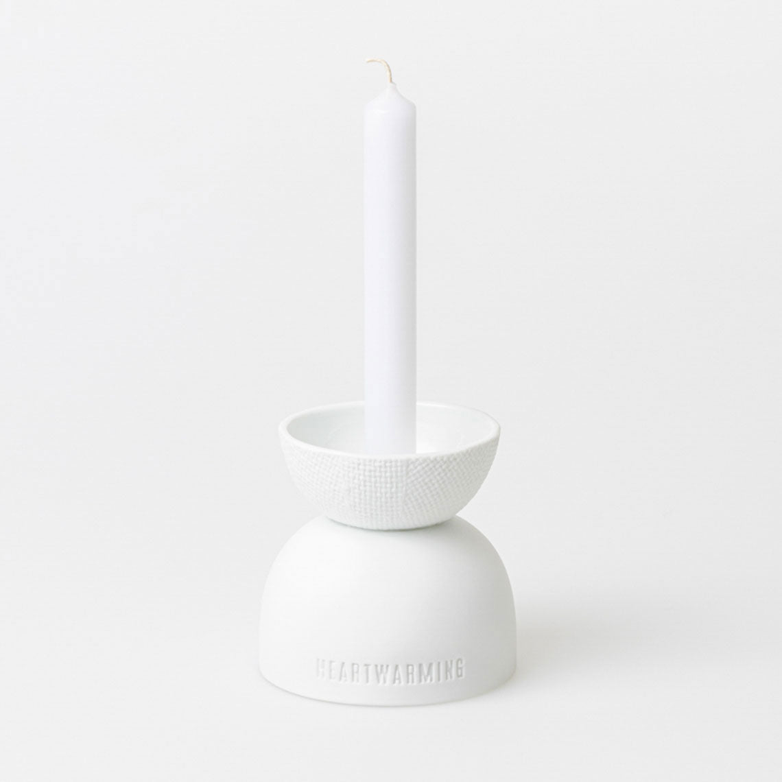 Portacandele Heartwarming in Ceramica Bianca Satinata - 0017173