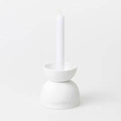 Portacandele Heartwarming in Ceramica Bianca Satinata - 0017173