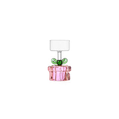 Christmas Tales Tealight Pacco Regalo Rosa in vetro Ichendorf Milano