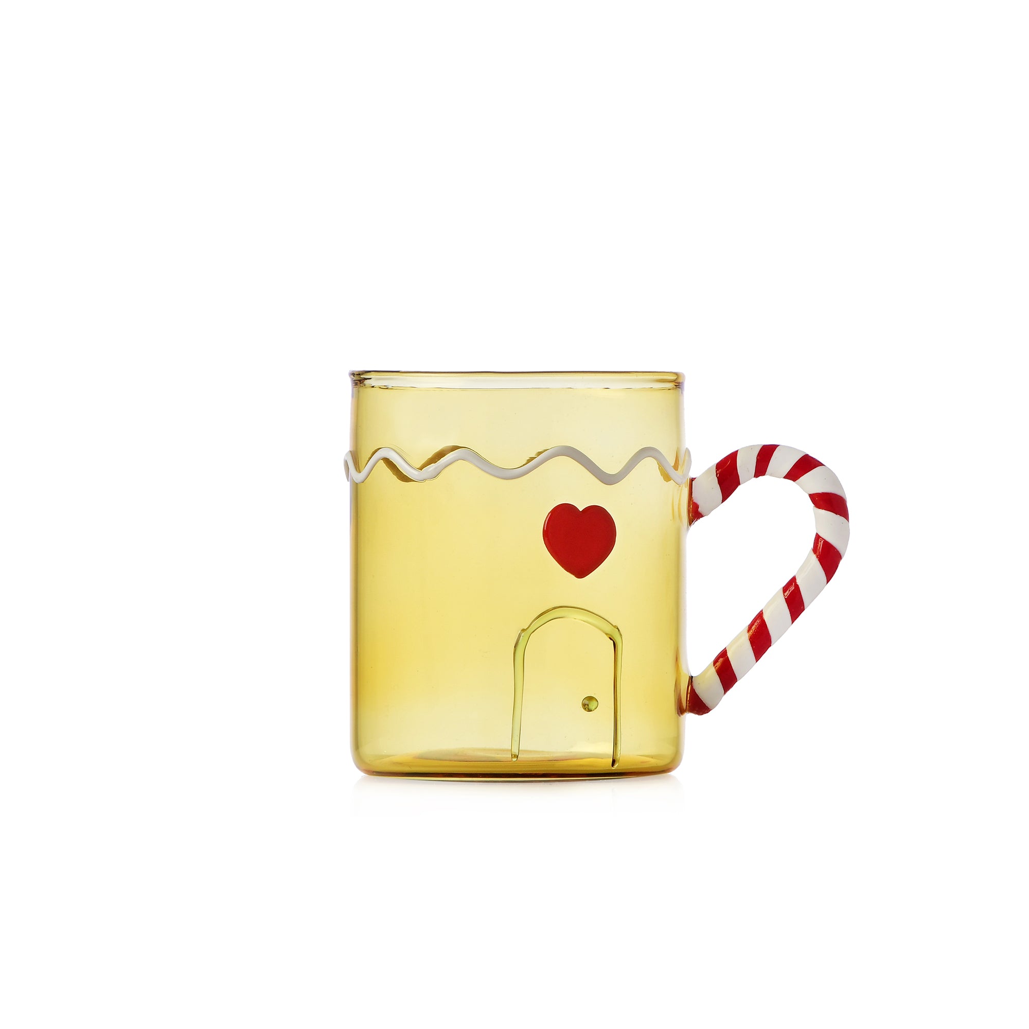 Mug giallo Sweet & Candy con manico a bastoncino di zucchero Ichendorf Milano