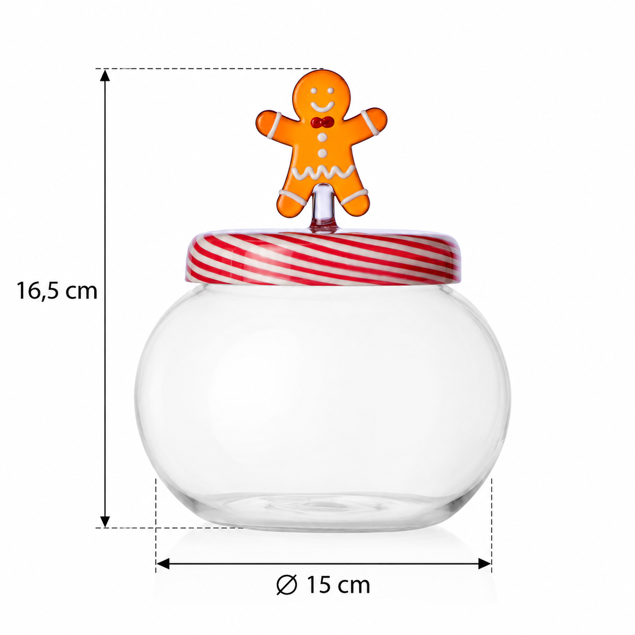 Biscottiera Mr. Pan di Zenzero Sweet & Candy Ichendorf Milano con dimensioni H 16,5 x D 15 cm