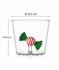 Tumbler Caramella Verde e Rossa Sweet & Candy Ichendorf Milano H 8 cm Ø 8,5 cm