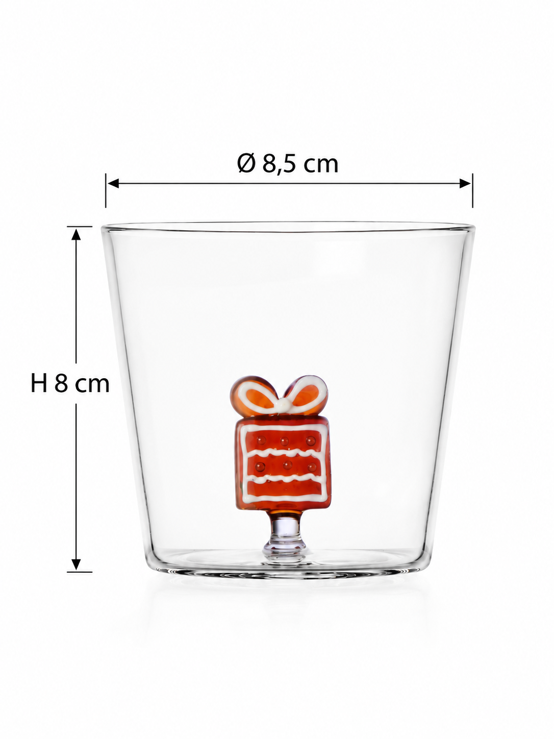 Tumbler Sweet & Candy Ichendorf Milano con regalo Pan di Zenzero, H 8 cm Ø 8,5 cm