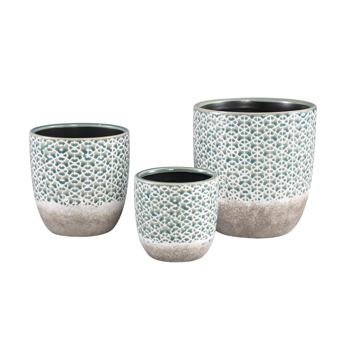 Vasi per fiori (3 pezzi) con decorazioni bohémien, 3 diversi motivi, colore verde e argento, altezza 13 cm, diametro 5 cm Vasi per fiori (3 pezzi) con decorazioni bohémien, 3 diversi motivi, colore verde e argento, altezza 13 cm, diametro 5 cm