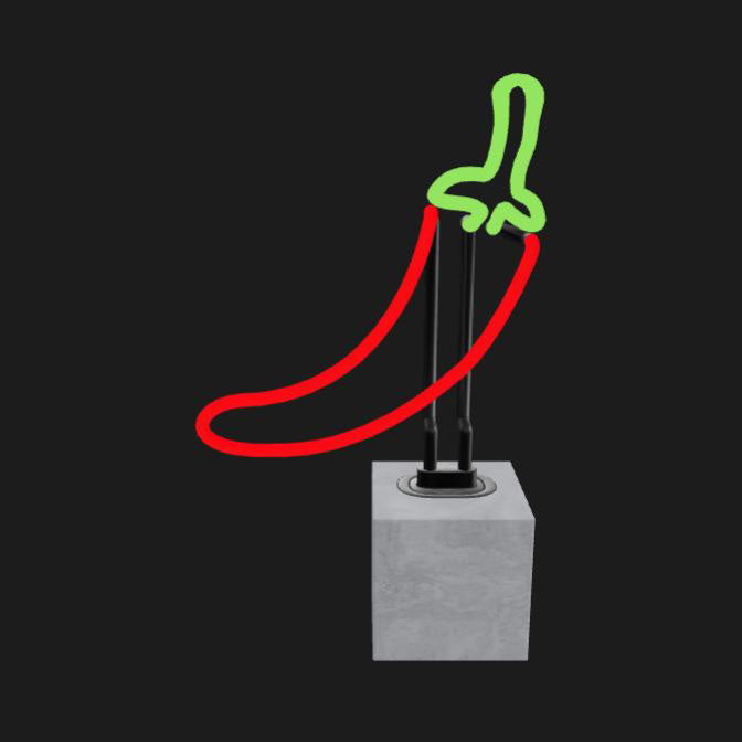 Locomocean | Neon Peperoncino su Base in Cemento - DK-NSET-CHILLI
