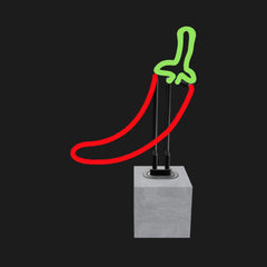 Locomocean | Neon Peperoncino su Base in Cemento - DK-NSET-CHILLI