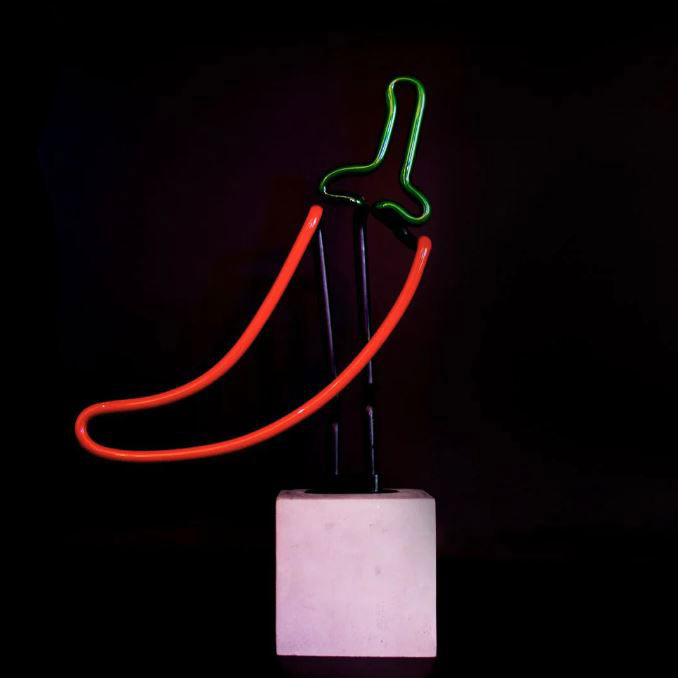 Locomocean | Neon Peperoncino su Base in Cemento - DK-NSET-CHILLI
