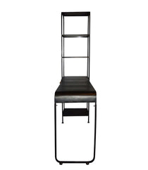 Scrivania Jago in metallo nero con scaffale alto impugnatura oro - 692665