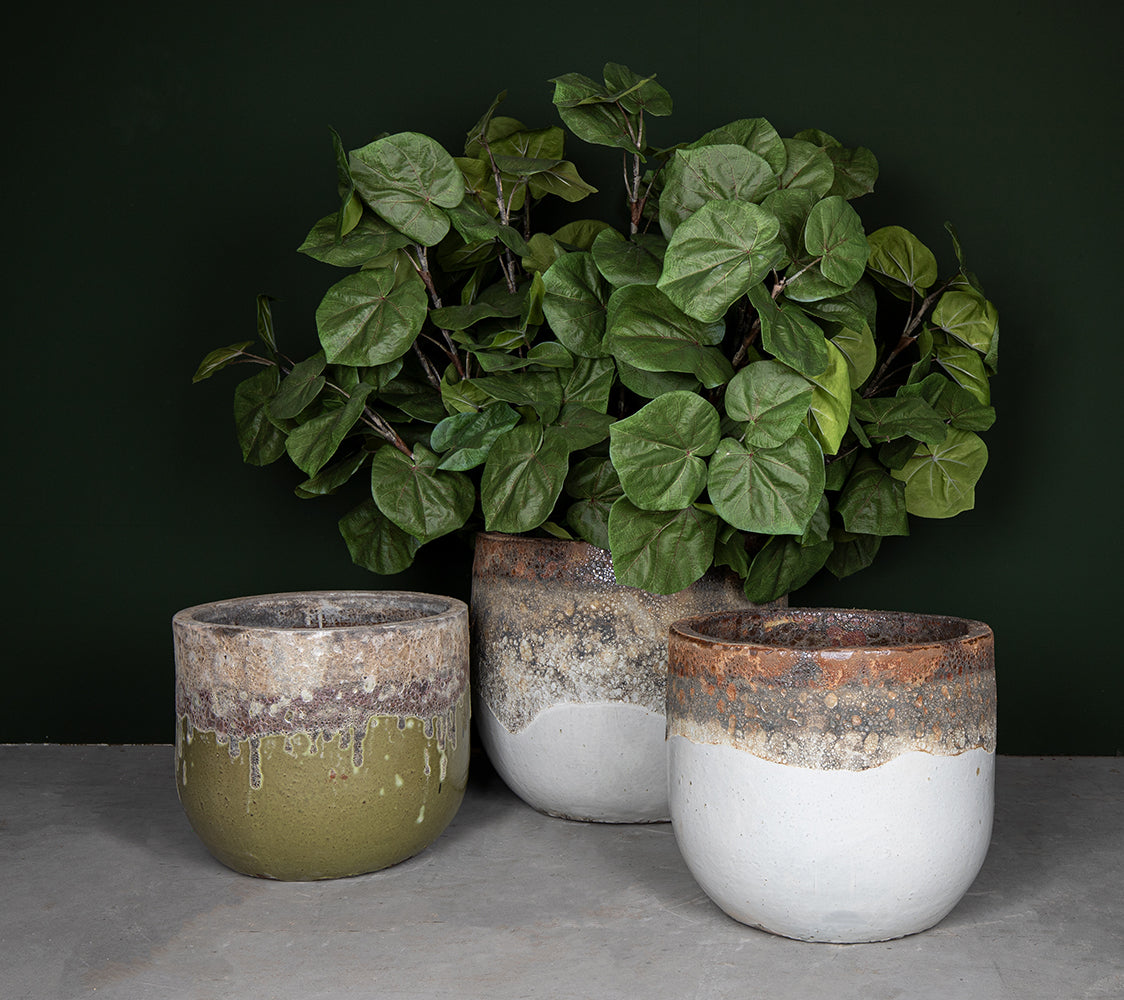 Vaso Kaysa Green | Vaso in terracotta doppio colore realizzato a mano - 702576