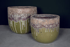 Vaso Kaysa Green | Vaso in terracotta doppio colore realizzato a mano - 702576