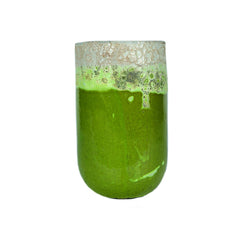 Vaso Kaysa Green H55 | Vaso in terracotta smaltata con bordo grezzo - 702574