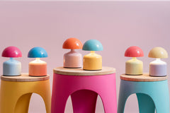 Lampada da Tavolo Funky Impetu Azzurra e Fuxia H15 D10 CM | Lampade Colorate di Design - LM2259LB