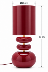 Lampada da Tavolo Strati Bordeaux EDG Enzo De Gasperi H 67 × Ø 25 cm con indicazione delle misure