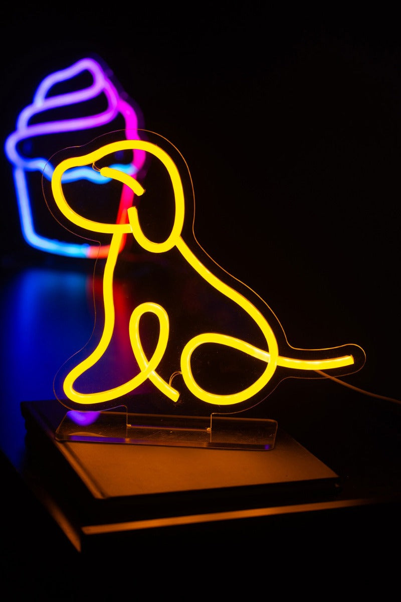 Lampada Neon LED Light Sitting Dog - LM2273YE