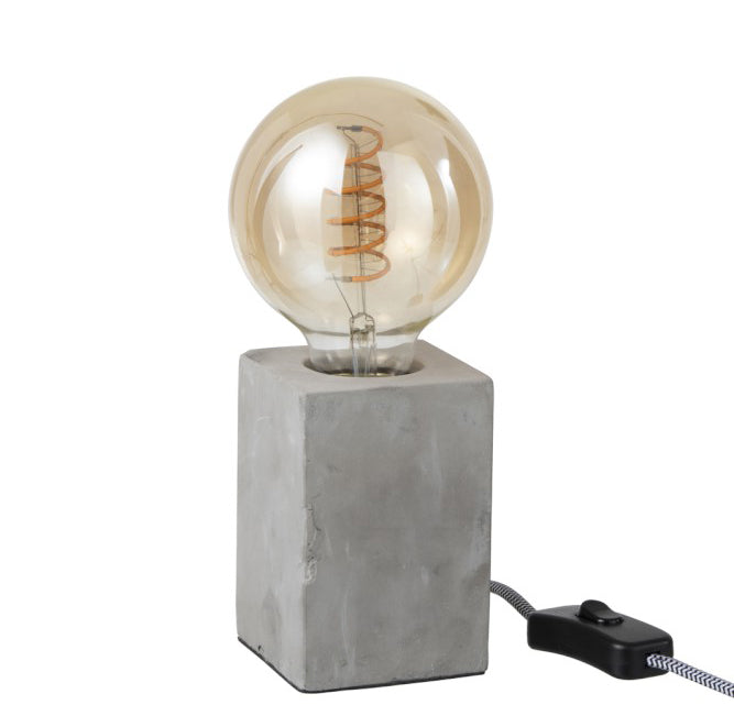 Lampada da tavolo in cemento grigio : Lampade di design in cemento - 93764