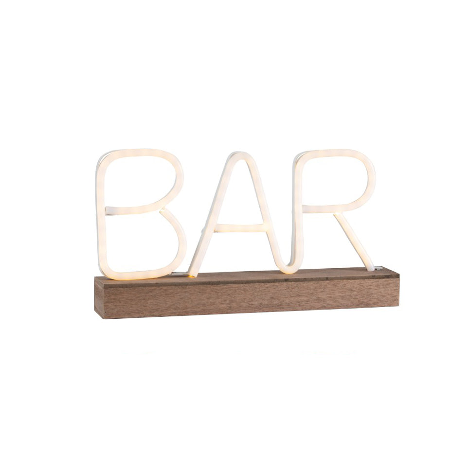 Lampada decorativa neon LED scritta Bar bianca - 91452-bianco