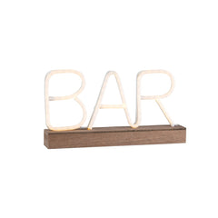 Lampada decorativa neon LED scritta Bar bianca - 91452-bianco