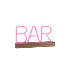 Lampada decorativa neon LED scritta Bar rosa - 91452-rosa
