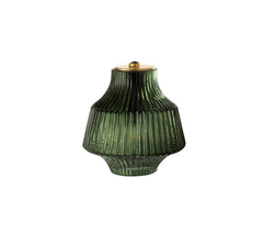 Lampada in vetro verde con luce a LED alimentazione a batteria H19 - 13513