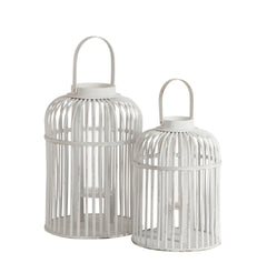 Lanterna Vimini Bianca : Lanterna Porta Candela per interno ed esterno - CONFIG0059