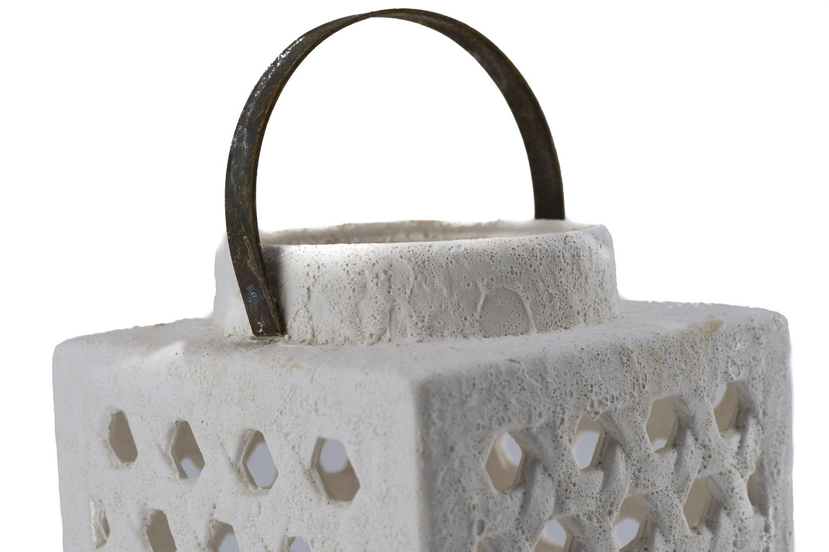 Fenice Square: lanterne portacandele bianche in cemento EDG - 012672,10