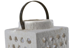Fenice Square: lanterne portacandele bianche in cemento EDG - 012672,10