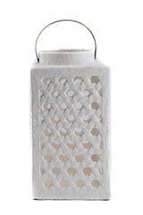 Fenice Square: lanterne portacandele bianche in cemento EDG - 012672,10