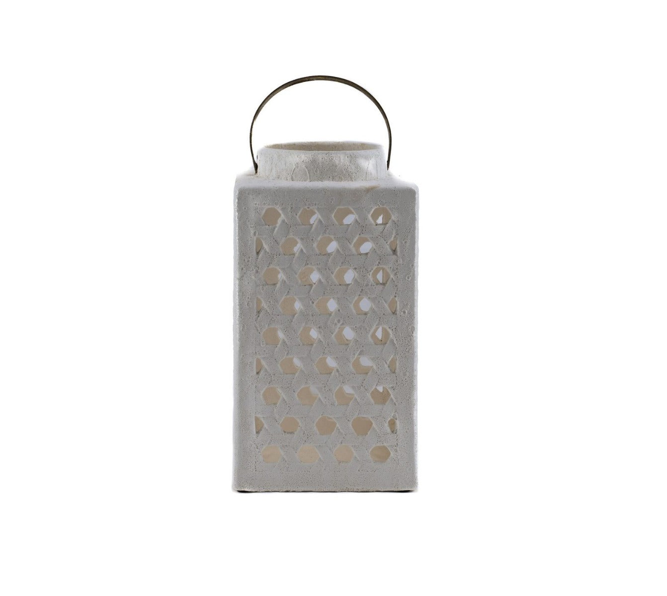 Fenice Square: lanterne portacandele bianche in cemento EDG - 012672,10