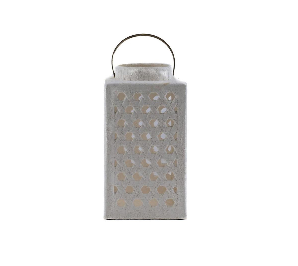 Fenice Square: lanterne portacandele bianche in cemento EDG - 012672,10