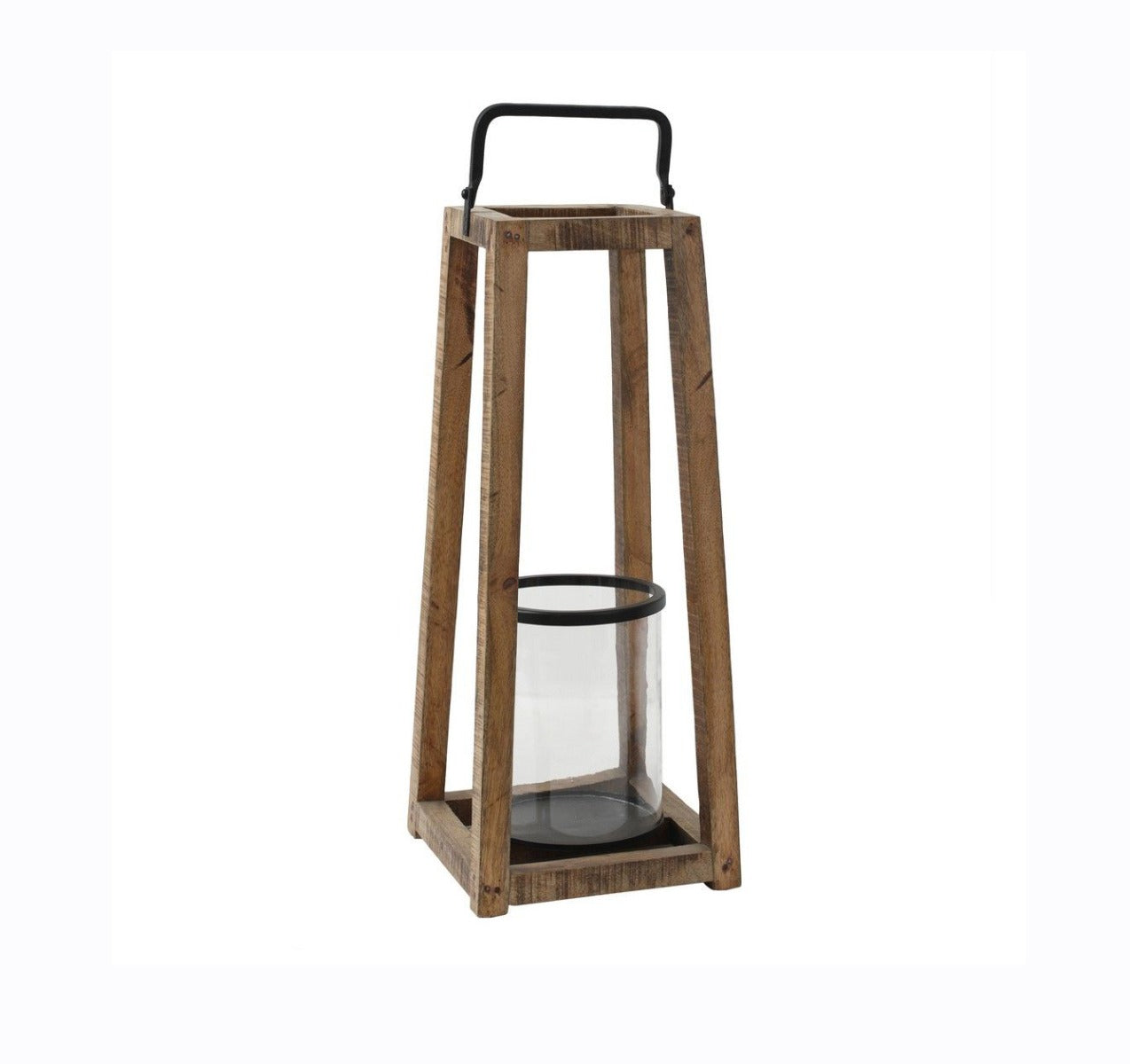 Meryl wood natural open lantern rettangolare L - 686543