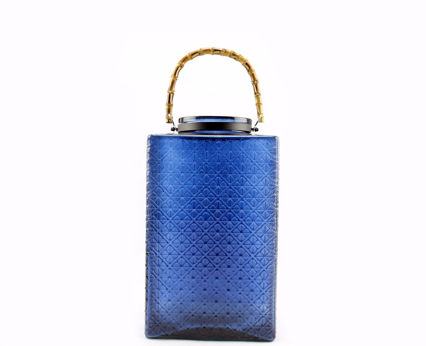 Lanterna Shanghai Navy: portacandele in vetro Pomax - 30410-NVY