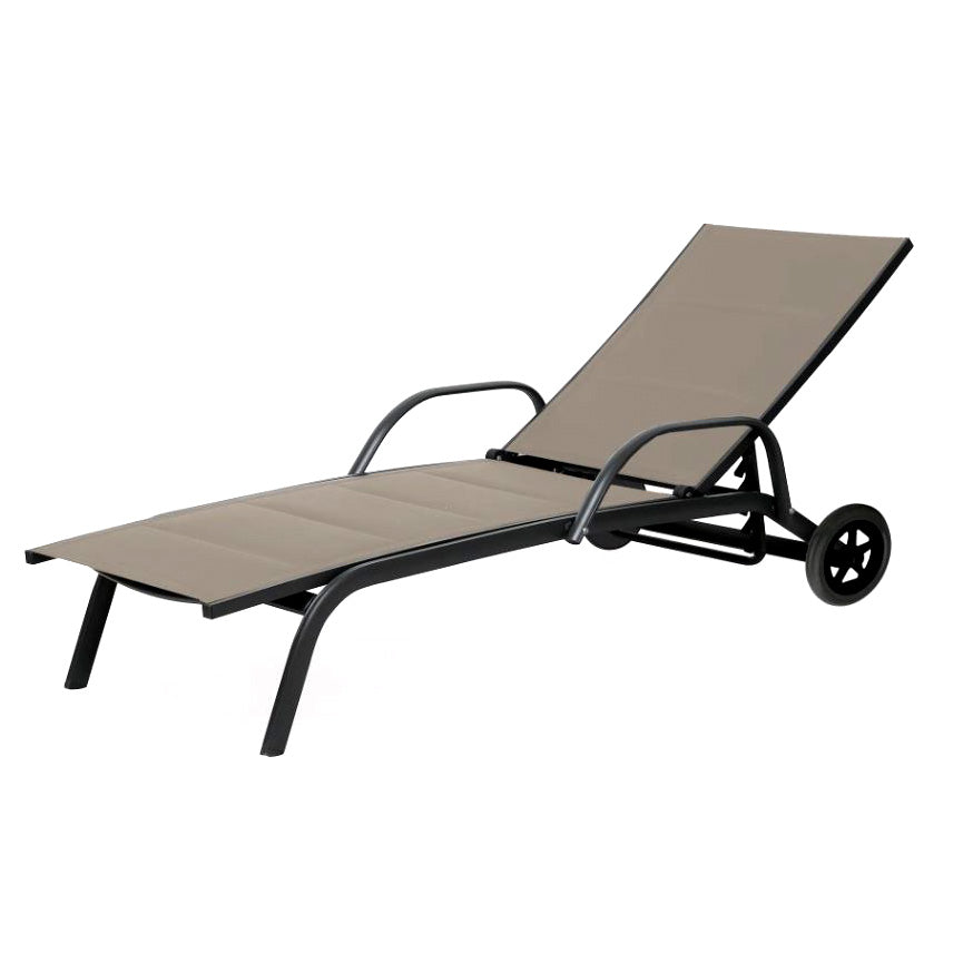 Lettino Sdraio con ruote EDG Sabbia | Lettino prendisole in alluminio con ruote - 740721,93