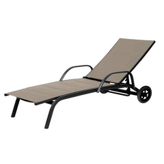 Lettino Sdraio con ruote EDG Sabbia | Lettino prendisole in alluminio con ruote - 740721,93